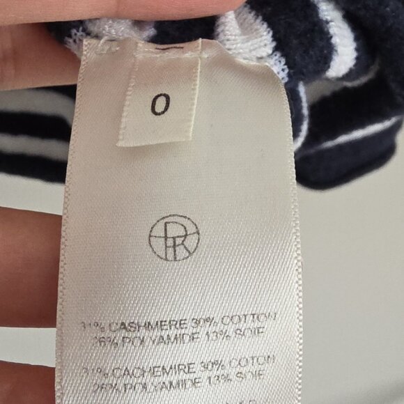 THE ROW | Giusti Cashmere And Cotton Striped Knit Sweater SZ 0 - Picture 10 of 11